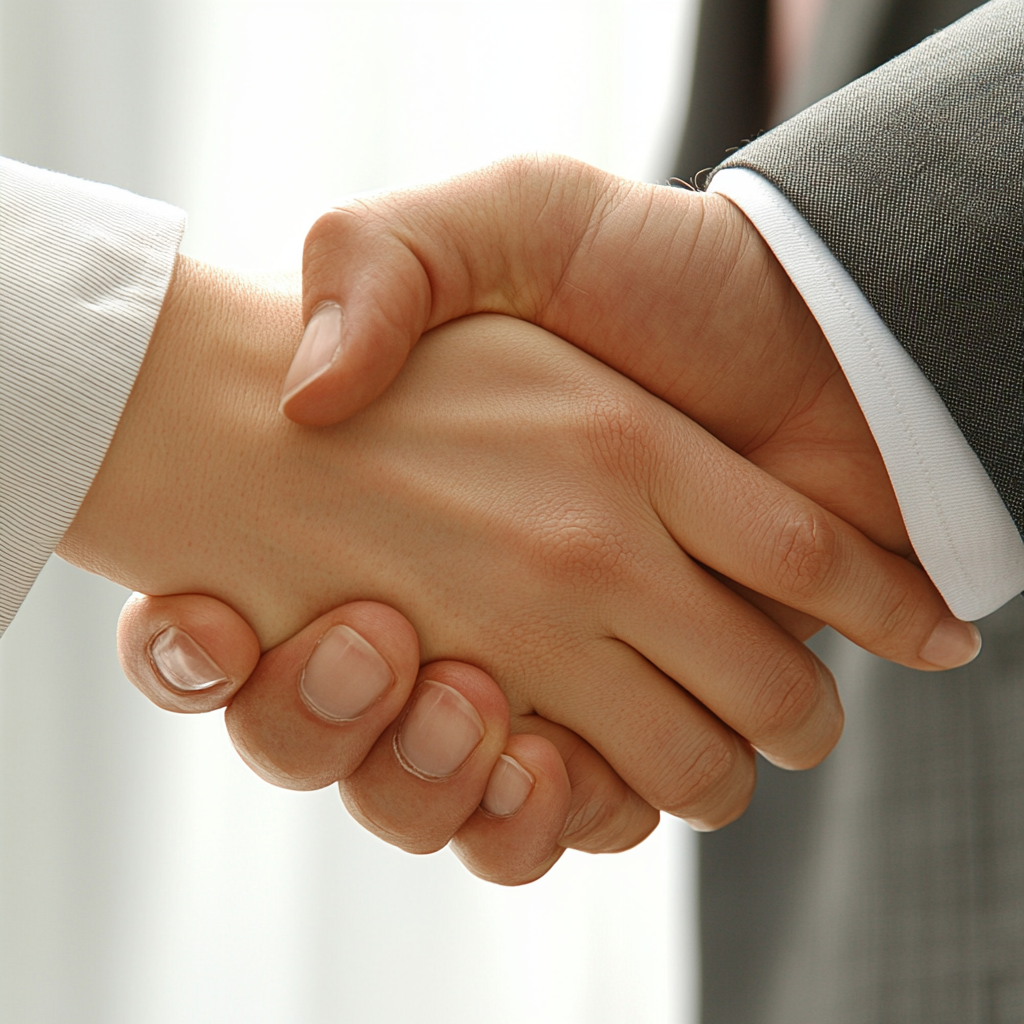 handshake man woman